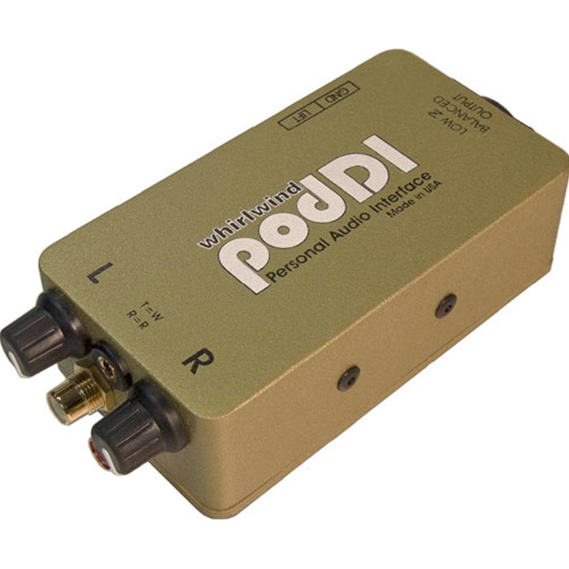 Whirlwind PODDI, Direct Box, unbalanced 3.5mm TRS, dual RCA inputs *