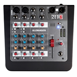 Allen & Heath ZED6, 2 Mic/Line with Active DI, 2 Stereo Inputs, 2-band EQ