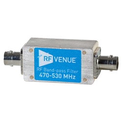 RF Venue BPF470T530, RF Venue band-pass filters, Frequency Band (470-530 MHz).