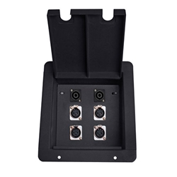 Elite Core FB4-SP Recessed Floor Box With 4 XLRF + 2 Speakon