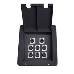 Elite Core FB8 Recessed Floor Box with 6 XLRF + 2 EtherCon Pass-Through Jack