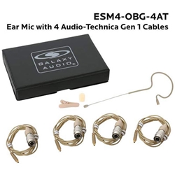 Galaxy Audio ESM4-OBG-4AT, Single ear headset,beige, wired for most AT models, 4 cables included