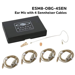 Galaxy Audio ESM8-OBG-4SEN, Single ear headset, beige, wired for most SENN models, 4 cables included