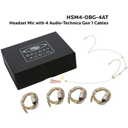 Galaxy Audio HSM4-OBG-4AT, Dual ear headset, beige, wired for most AT models, 4 cables included