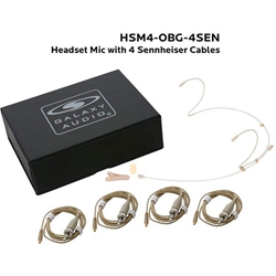 Galaxy Audio HSM4-OBG-4SEN, Dual ear headset, beige, wired for most SENN models, 4 cables included