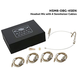 Galaxy Audio HSM8-OBG-4SEN, Dual ear headset, beige, wired for most SENN models, 4 cables included