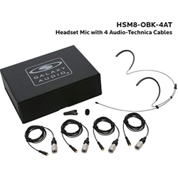 Galaxy Audio HSM8-OBK-4AT, Dual ear headset, black, wired for most AT models, 4 cables included