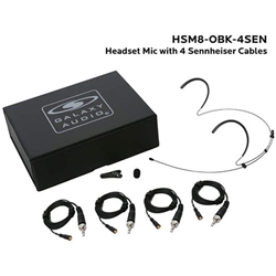 Galaxy Audio HSM8-OBK-4SEN, Dual ear headset, black, wired for most SENN models, 4 cables included