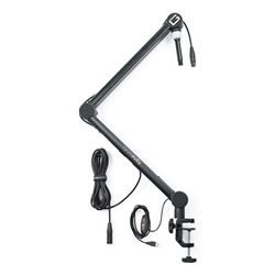 Gator Cases GFWMICBCBM4000, Desktop Broadcast/Podcast Microphone Boom Stand with On-Air Indicator Light