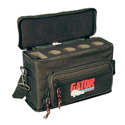 Gator Cases GM-4, Padded Bag for Up to 4 Mics w/ Exterior Pockets for Cables