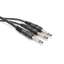 Hosa CYP-103, Y Cable, 1/4 in TS to Dual 1/4 in TS, 3 ft