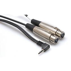 Hosa CYX-402F, Dual XLR3F to Right-angle 3.5 mm TRS, 2 ft