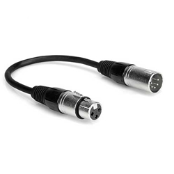 Hosa DMX-106, DMX512 Adaptor, XLR5M to XLR3F, 6 in