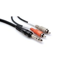 Hosa TRS-202, Insert Cable, 1/4 in TRS to Dual RCA, 2 m