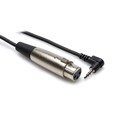 Hosa XVM-105F, Camcorder Microphone Cable, XLR3F to Right-angle 3.5 mm TRS, 5 ft