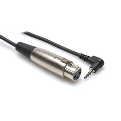 Hosa XVM-115F, Camcorder Microphone Cable, XLR3F to Right-angle 3.5 mm TRS, 15 ft