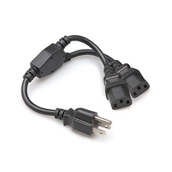 Hosa YIE-406, Power Y Cable, Dual IEC C13 to NEMA 5-15P, 1.5 ft