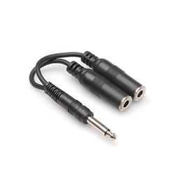 Hosa YPP-111, Y Cable, 1/4 in TS to Dual 1/4 in TSF