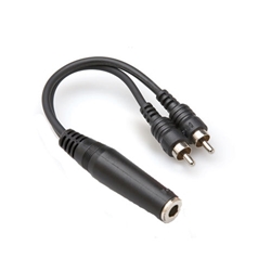 Hosa YPR-131, Y Cable, 1/4 in TSF to Dual RCA