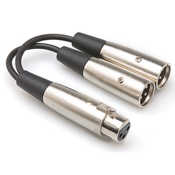 Hosa YXM-101.5, Y Cable, XLR3F to Dual XLR3M, 18 in