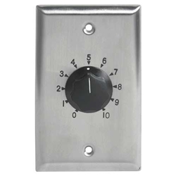 Atlas Sound AT35, 35 Watt Single Gang Stainless Steel 70.7V Commercial Attenuator