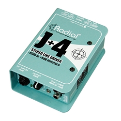 Radial J+4, Active -10dB to +4dB stereo line driver with transformer isolated inputs