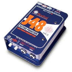 Radial J48, Active DI for acoustic guitar & bass, extra headroom & high-pass filter