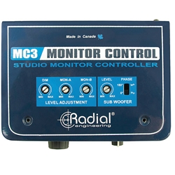 Radial MC3, Passive monitor controller, dual output, sub control, w/ headphone amp