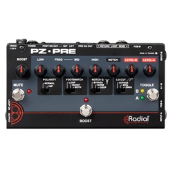 Radial PZ-Pre, Acoustic instrument preamp, dual input w/ EQ, notch filter and Radial DI