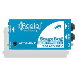 Radial SB-1 Active, Compact active DI for acoustic guitar & bass, 48V phantom powered