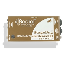 Radial SB-4 Piezo, Compact active DI for piezo pickups, low-cut filter, 48V phantom