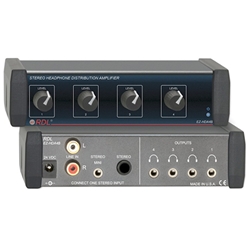 Radio Design Labs EZ-HDA4B, Stereo Headphone Distribution Amp - 1X4 Rear-Panel Outputs