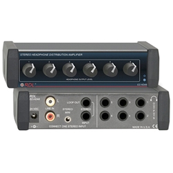 Radio Design Labs EZ-HDA6, Stereo Headphone Distribution Amp - 1X6 Rear-Panel Outputs