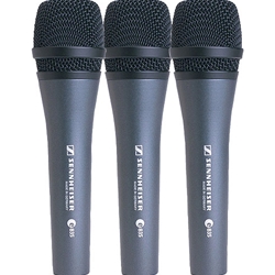 Sennheiser E 835 THREE PACK, Handheld microphone set with (3) e 835 Microphones