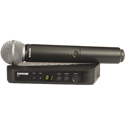 Shure BLX24/SM58-H9, Vocal System with BLX4 Wireless Receiver and Handheld Transmitter with SM58 Microphone