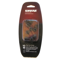 Shure EABKF1-10L, Large Black Foam Sleeves. (Ten Included/Five Pair)