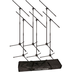 JamStands JS-MCFB6PK, Six Tripod Mic Stands w/ Carrying Bag