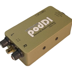 Whirlwind PODDI, Direct Box, unbalanced 3.5mm TRS, dual RCA inputs,