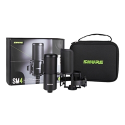 Shure SM4-K-KIT, SM4 MIC, BLACK, W/ SHOCK MOUNT, CASE